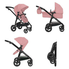 Коляска для ляльки 2в1 CARRELLO ULTRA 9696 POWDER PINK з сумкою