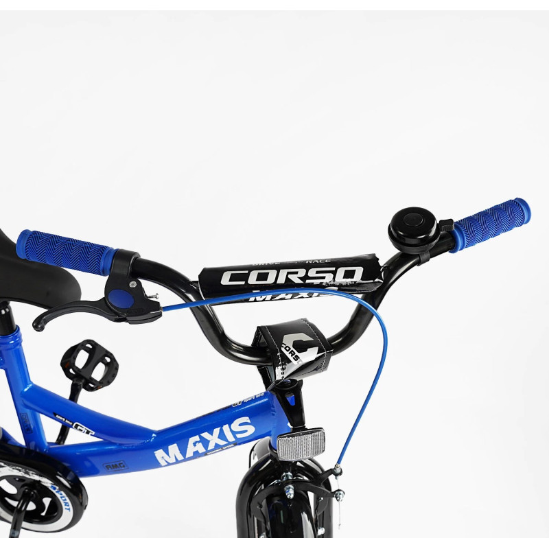 Велосипед 16" дюймів 2-х колісний "CORSO" MAXIS CL-16255 (1) ручне гальмо, дзвіночок, сидіння з ручкою, додаткові колеса, ЗІБРАНИЙ НА 75%, в коробці