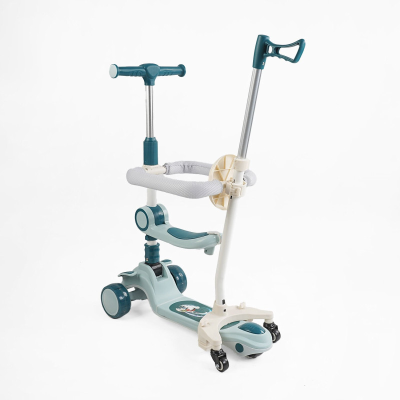 Дитячий триколісний Самокат 5в1 "Skyper" (GH-41533) світло, укр. озвучування та підсвічування платформи,с ДОП. КОЛЕСАМИ, захисний бампер