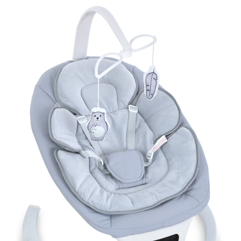 Дитячий Заколисуючий центр EL CAMINO SOUL (ME 1175 Light Gray) пульт, таймер, 12 мелодій, Bluetooth, APP