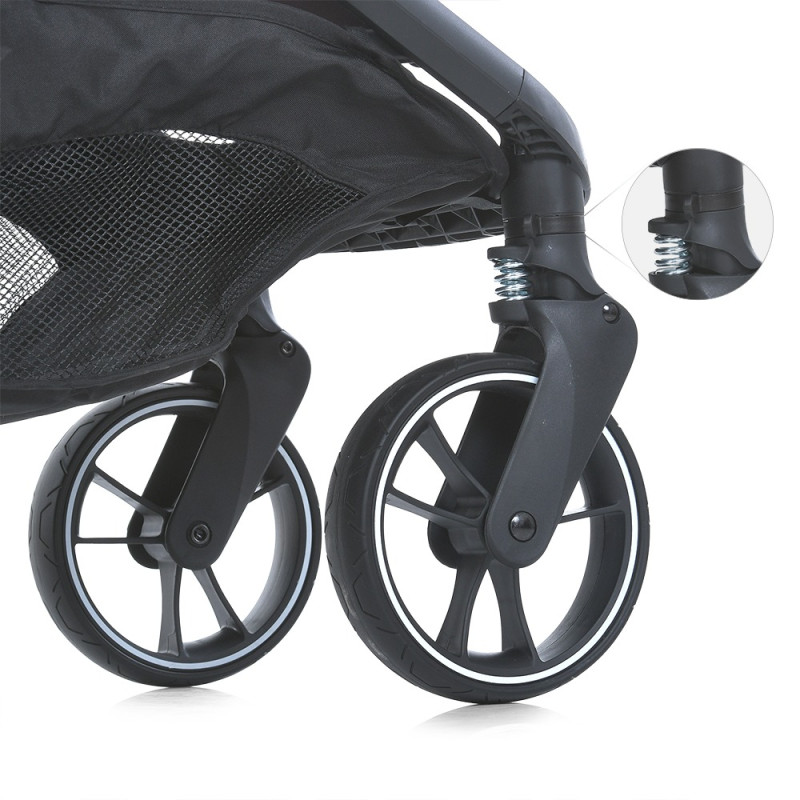 Дитяча прогулянкова Коляска EL CAMINO BEYA (ME 1127-B Black) з чохлом на ніжки