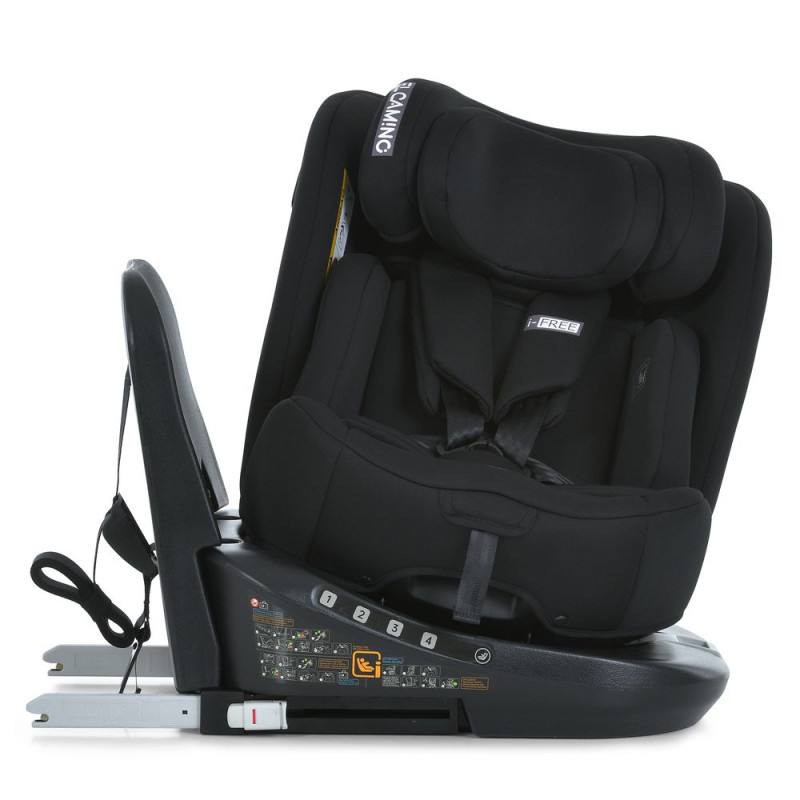 Дитяче автокрісло El Camino i-Free (ME 1187 Black) i-Size R129, фаза 1,2 (40-150 см) top tether, isofix