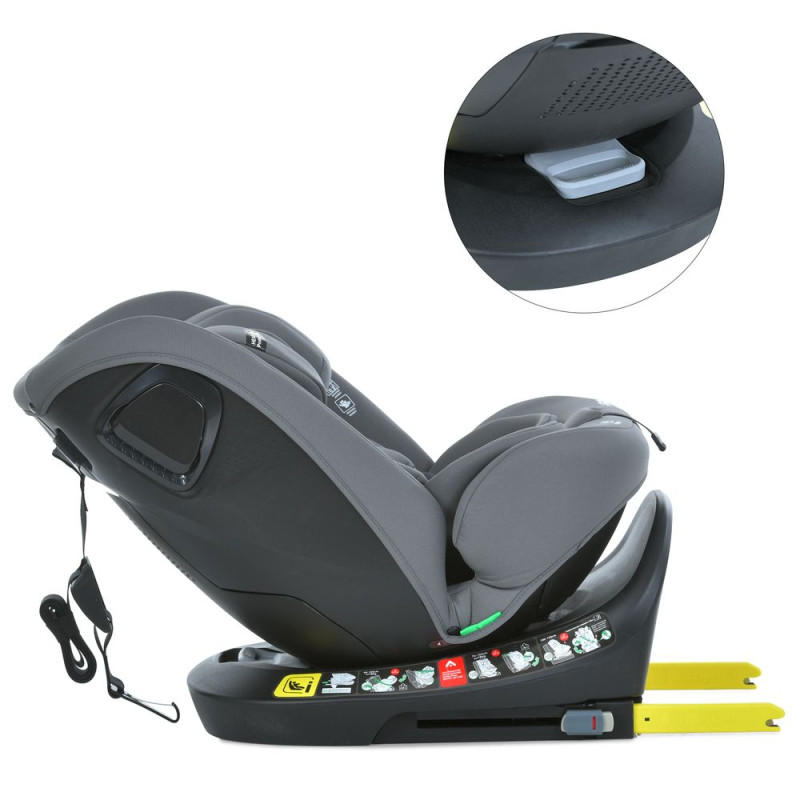 Дитяче автокрісло EL CAMINO i-HOLD (ME 1188 Shadow Gray) Група 0+I, II, III, Top Tether, isofix, поворот 360