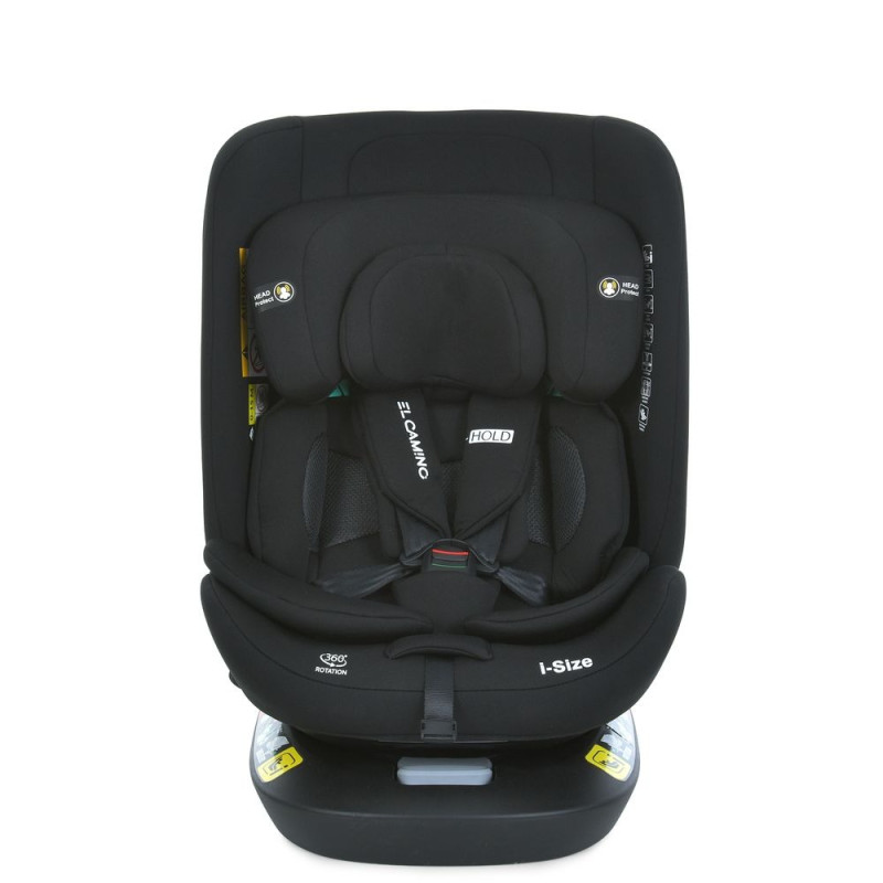 Дитяче автокрісло EL CAMINO i-HOLD (ME 1188 Black) Група 0+I, II, III, Top Tether, isofix, поворот 360
