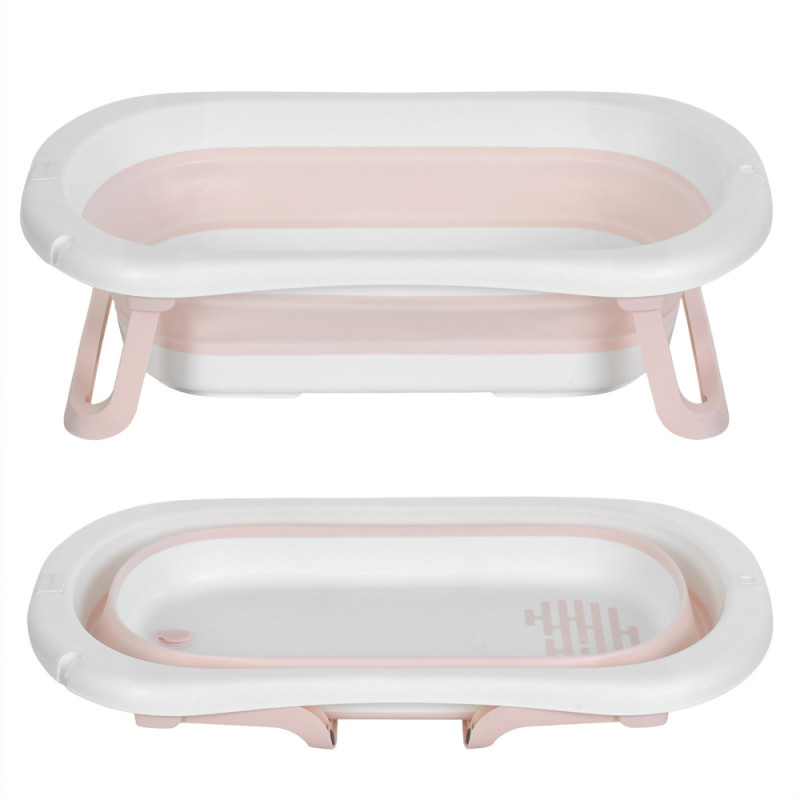 Дитяча Ванночка (ME 1151 PLUS Peony Pink) з термометром, силікон, складана