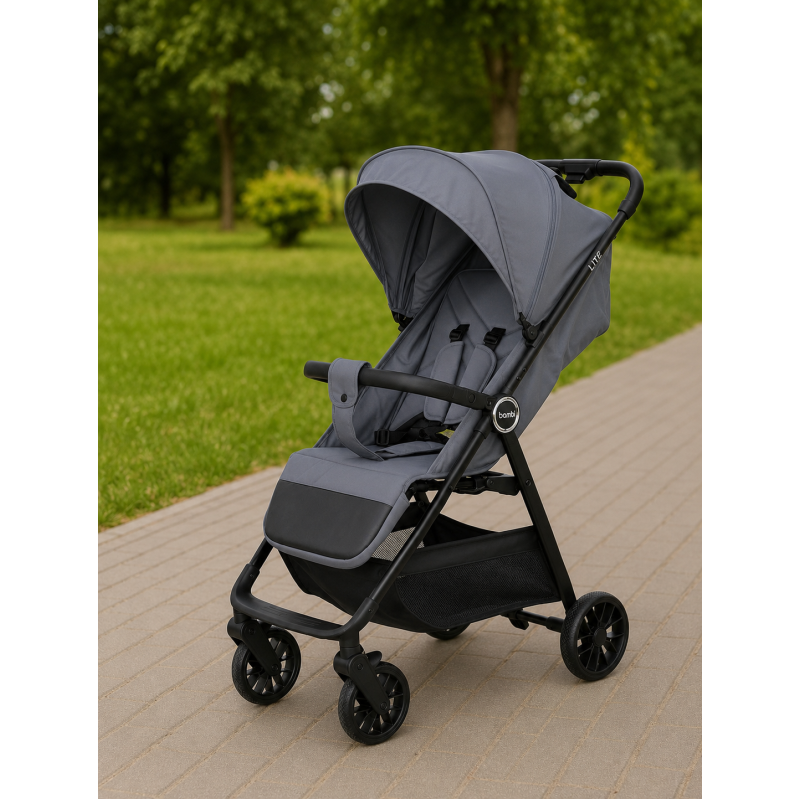 Дитяча коляска прогулянкова BAMBI LITE (M 6317 Dark Gray)