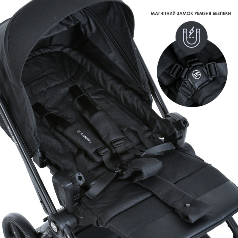 Коляска дитяча EL CAMINO SPIN 360 (ME 1138 Black) чорний