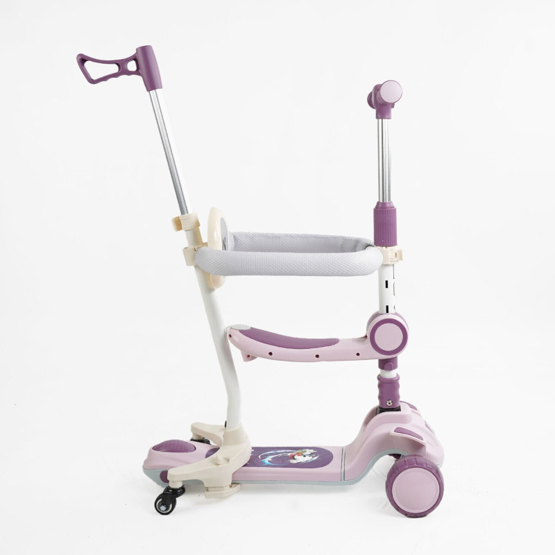 Дитячий триколісний Самокат 5в1 "Skyper" (GH-31692) світло, укр. озвучування та підсвічування платформи,с ДОП. КОЛЕСАМИ, захисний бампер