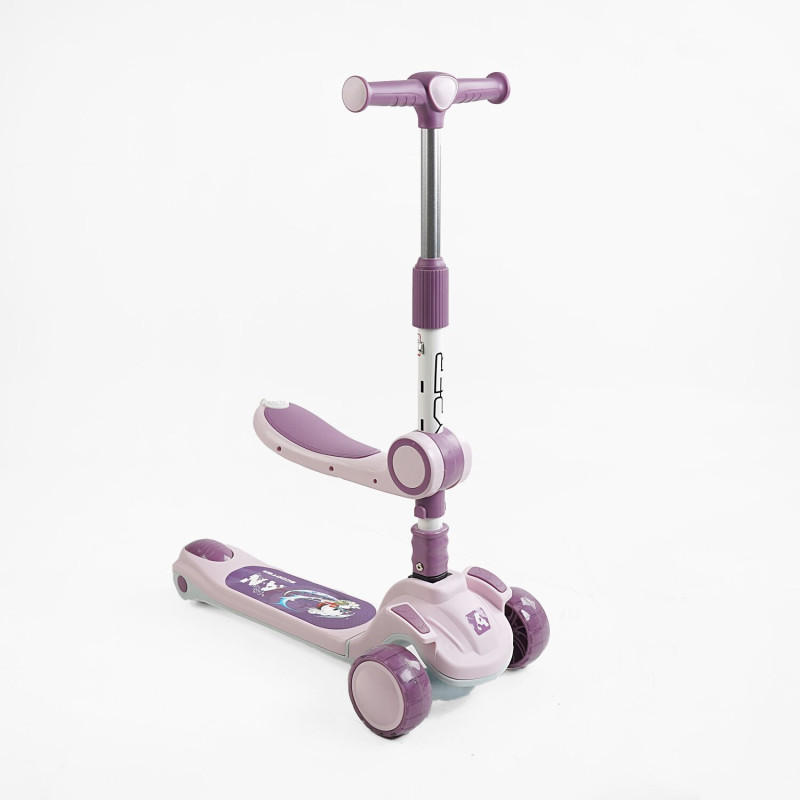 Дитячий триколісний Самокат 5в1 "Skyper" (GH-31692) світло, укр. озвучування та підсвічування платформи,с ДОП. КОЛЕСАМИ, захисний бампер
