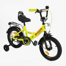 Велосипед 14" дюймів 2-х колісний "CORSO" MAXIS CL-14663 (1) ручне гальмо, дзвіночок, сидіння з ручкою, додаткові колеса, ЗІБРАНИЙ НА 75%, в коробці