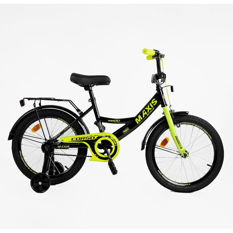 Велосипед 18" дюймів 2-х колісний "CORSO" MAXIS CL-18130 (1) ручне гальмо, дзвіночок, додаткові колеса, ЗІБРАНИЙ НА 75%, в коробці
