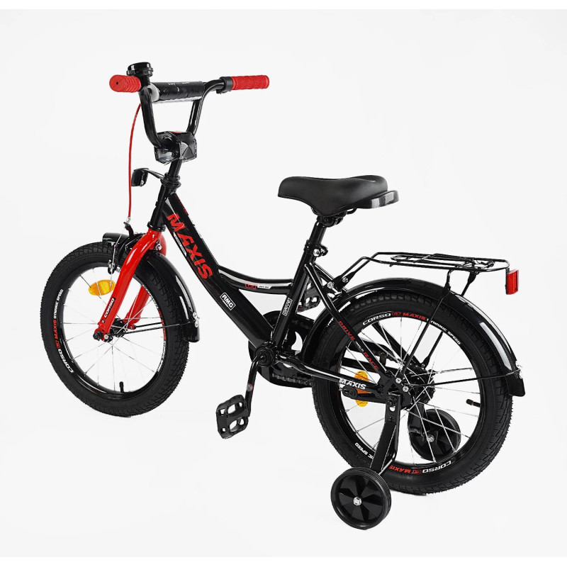 Велосипед 16" дюймів 2-х колісний "CORSO" MAXIS CL-16031 (1) ручне гальмо, дзвіночок, сидіння з ручкою, додаткові колеса, ЗІБРАНИЙ НА 75%, в коробці