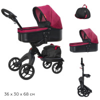 Коляска для ляльки Carrello Gloria 9631A Deep red з сумкою
