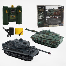 Танковий бій на радіокеруванні (99823) 2 танки, акумулятори 4.8 V, пульти 2.4 GMHz, звуки, підсвічування, гумові гусені, рухлива башта