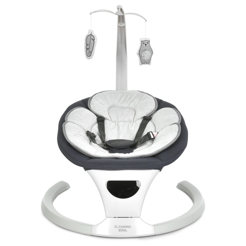 Дитячий Заколисуючий центр EL CAMINO SOUL (ME 1175 Medium Gray) пульт, таймер, 12 мелодій, Bluetooth, APP