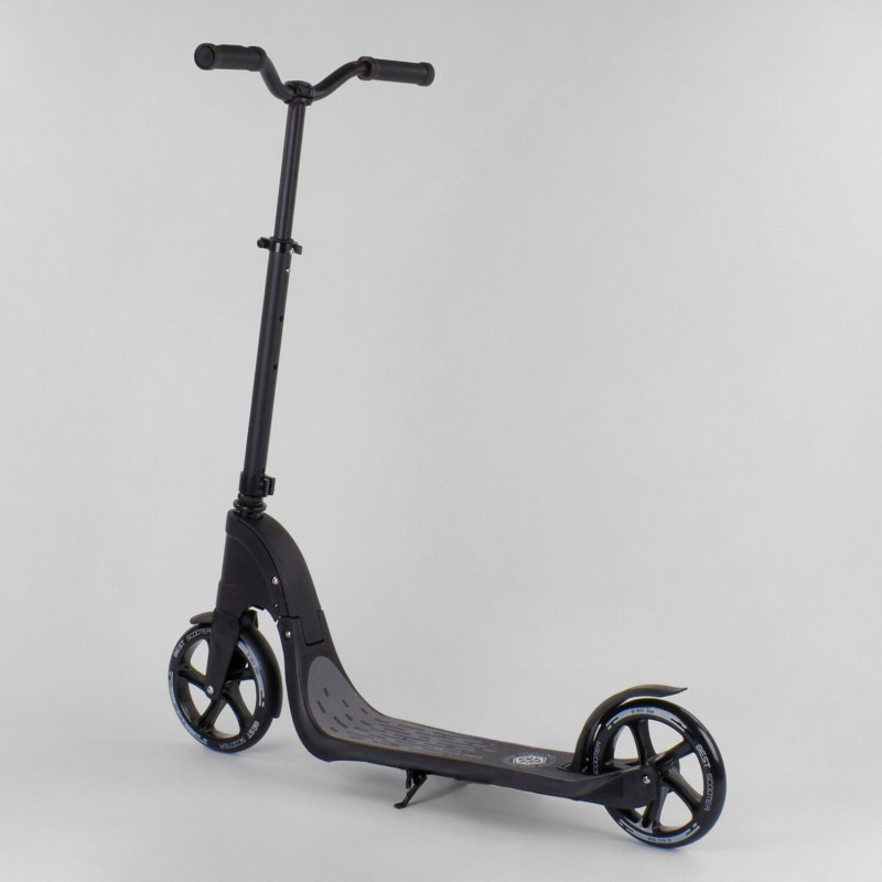 Самокат двоколісний Best Scooter Чорний (72378) з PU колесами