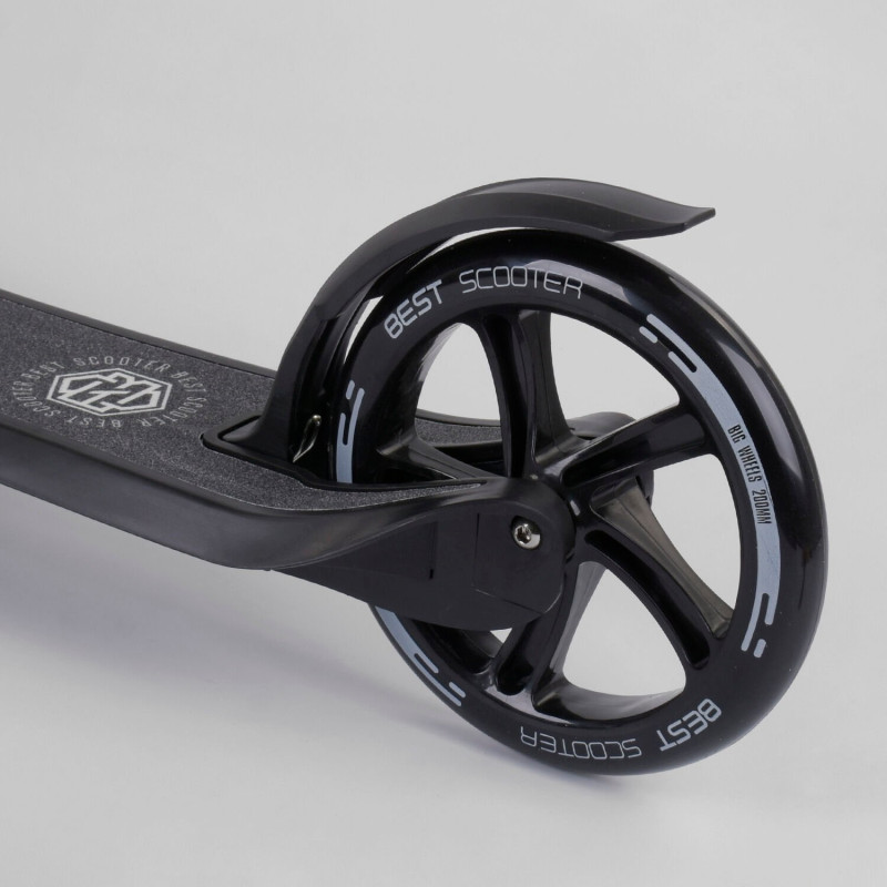 Самокат двоколісний Best Scooter Чорний (72378) з PU колесами
