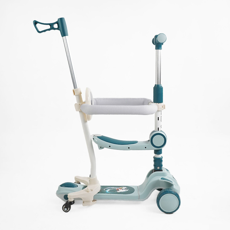 Дитячий триколісний Самокат 5в1 "Skyper" (GH-41533) світло, укр. озвучування та підсвічування платформи,с ДОП. КОЛЕСАМИ, захисний бампер