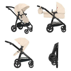 Коляска для ляльки 2в1 CARRELLO ULTRA 9696 CREAM з сумкою