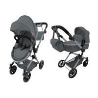 Коляска для ляльки Carrello ALFA 9707 GREY із сумкою
