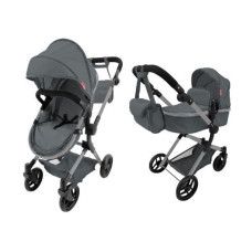 Коляска для ляльки Carrello ALFA 9707 GREY із сумкою