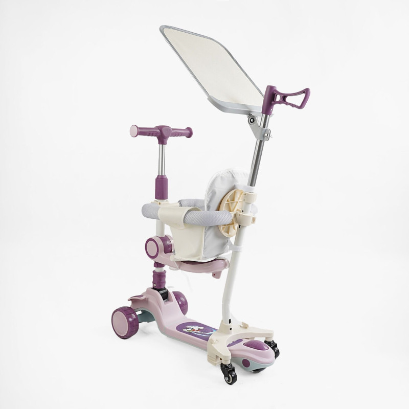 Дитячий триколісний Самокат 5в1 "Skyper" (FJ-33822) світло, укр. озвучка, з дод. колесами