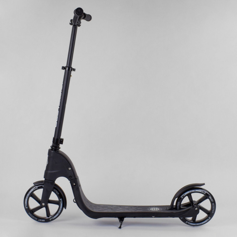 Самокат двоколісний Best Scooter Чорний (72378) з PU колесами