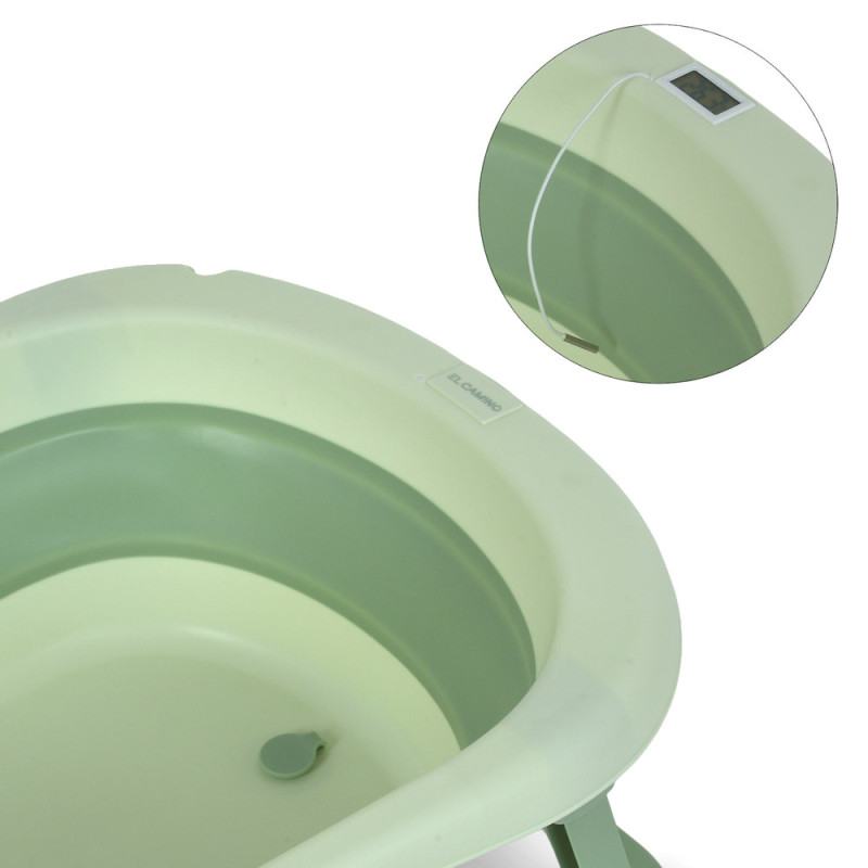 Дитяча Ванночка (ME 1151 PLUS Pale Green) з термометром, силікон, складана