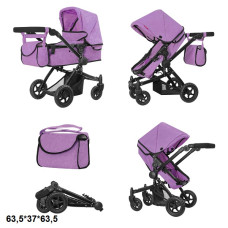 Коляска для ляльки 2в1 Carrello MAESTRO 9651B PURPLE із сумкою