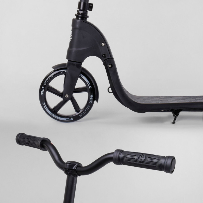 Самокат двоколісний Best Scooter Чорний (72378) з PU колесами