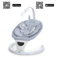 Дитячий Заколисуючий центр EL CAMINO SOUL (ME 1175 Light Gray) пульт, таймер, 12 мелодій, Bluetooth, APP