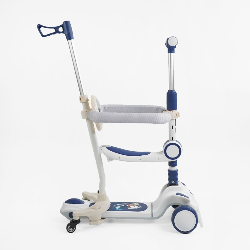 Дитячий триколісний Самокат 5в1 "Skyper" (GH-51784) світло, укр. озвучування та підсвічування платформи,с ДОП. КОЛЕСАМИ, захисний бампер