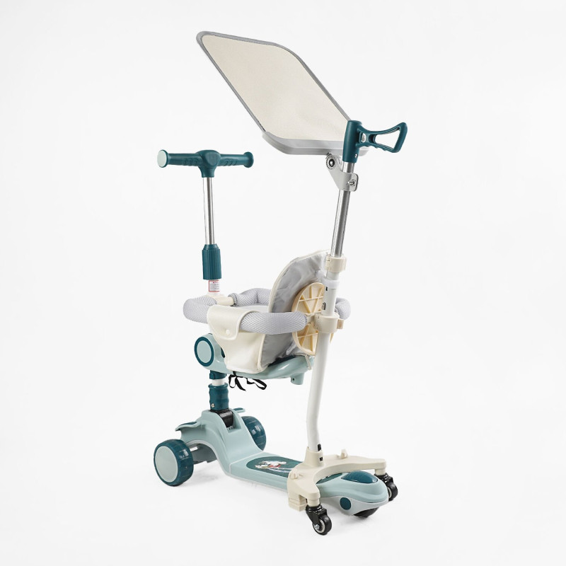 Дитячий триколісний Самокат 5в1 "Skyper" (FJ-93078) світло, укр. озвучка, з дод. колесами