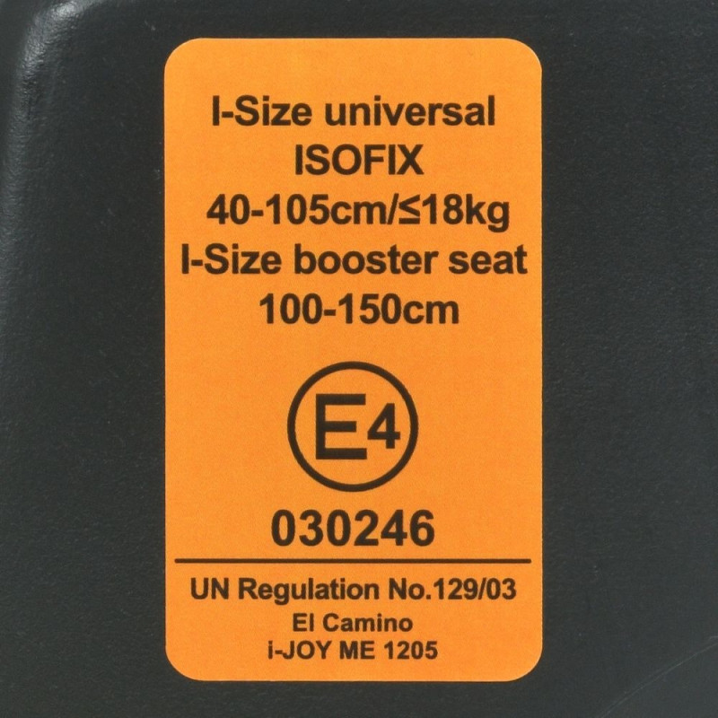 Дитяче Автокрісло El Camino i-JOY (ME 1205 Black) від народження, isofix