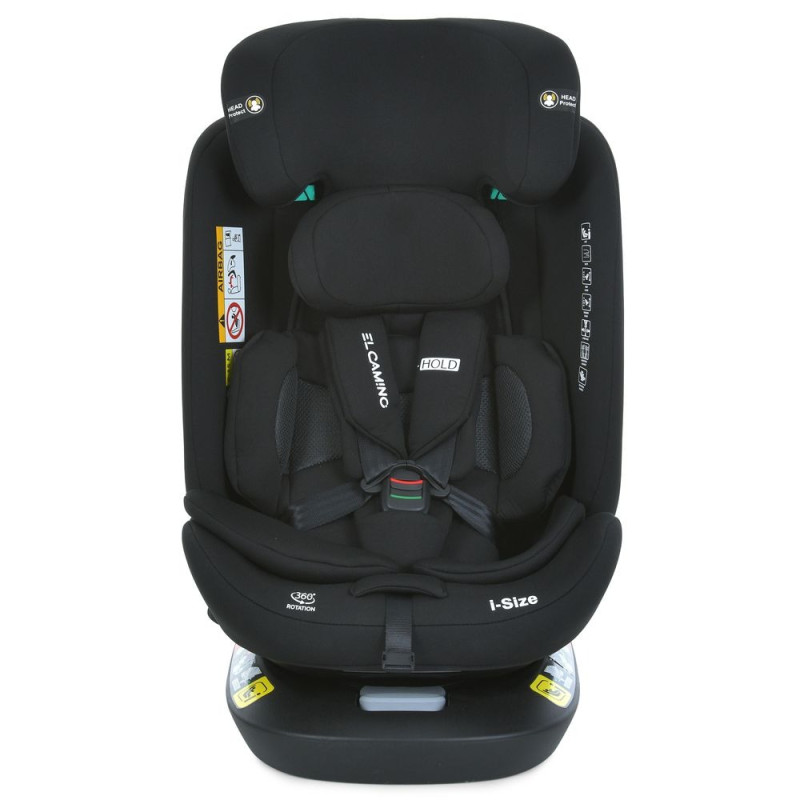 Дитяче автокрісло EL CAMINO i-HOLD (ME 1188 Black) Група 0+I, II, III, Top Tether, isofix, поворот 360