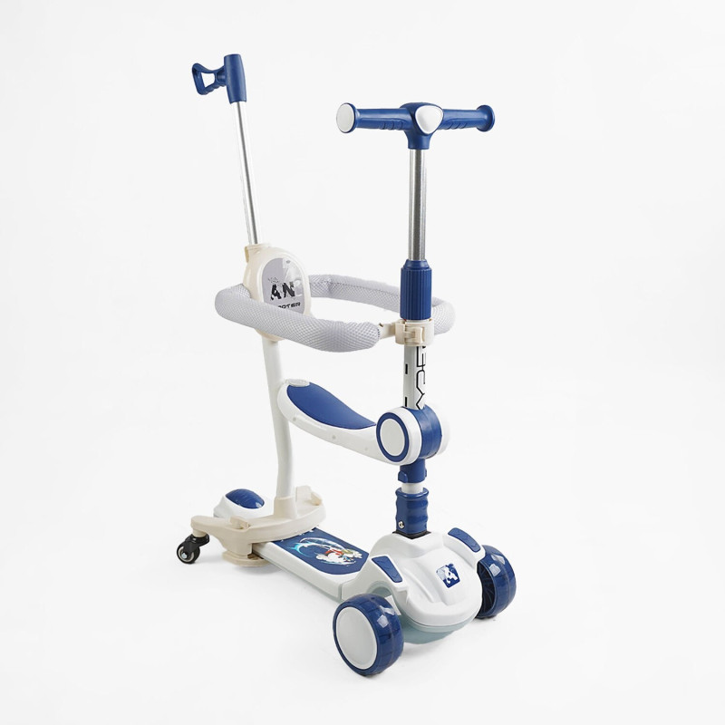Дитячий триколісний Самокат 5в1 "Skyper" (FJ-59060) світло, укр. озвучка, з дод. колесами