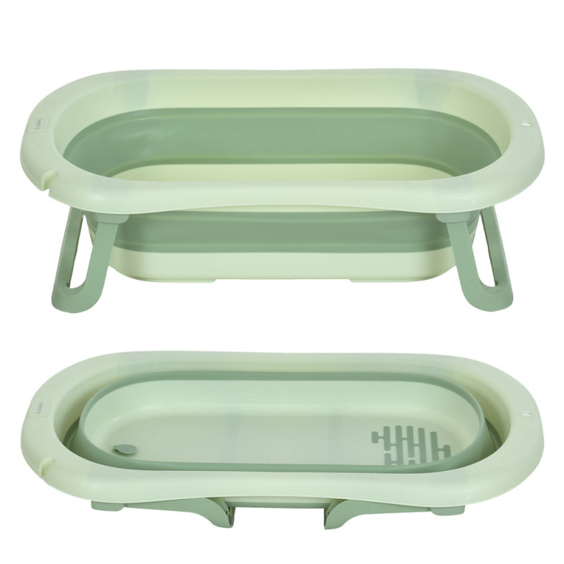 Дитяча Ванночка (ME 1151 PLUS Pale Green) з термометром, силікон, складана
