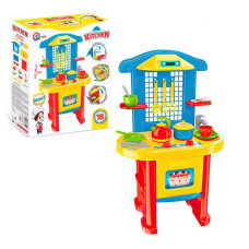 гр Кухня №3 2124 (3) "Technok Toys", пательня, каструля, 2 тарілки, 2 чашки, столове приладдя, чайник, в коробці