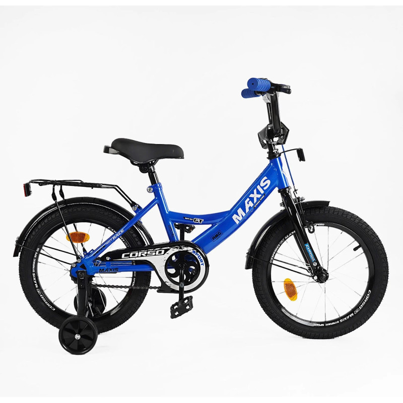 Велосипед 16" дюймів 2-х колісний "CORSO" MAXIS CL-16255 (1) ручне гальмо, дзвіночок, сидіння з ручкою, додаткові колеса, ЗІБРАНИЙ НА 75%, в коробці