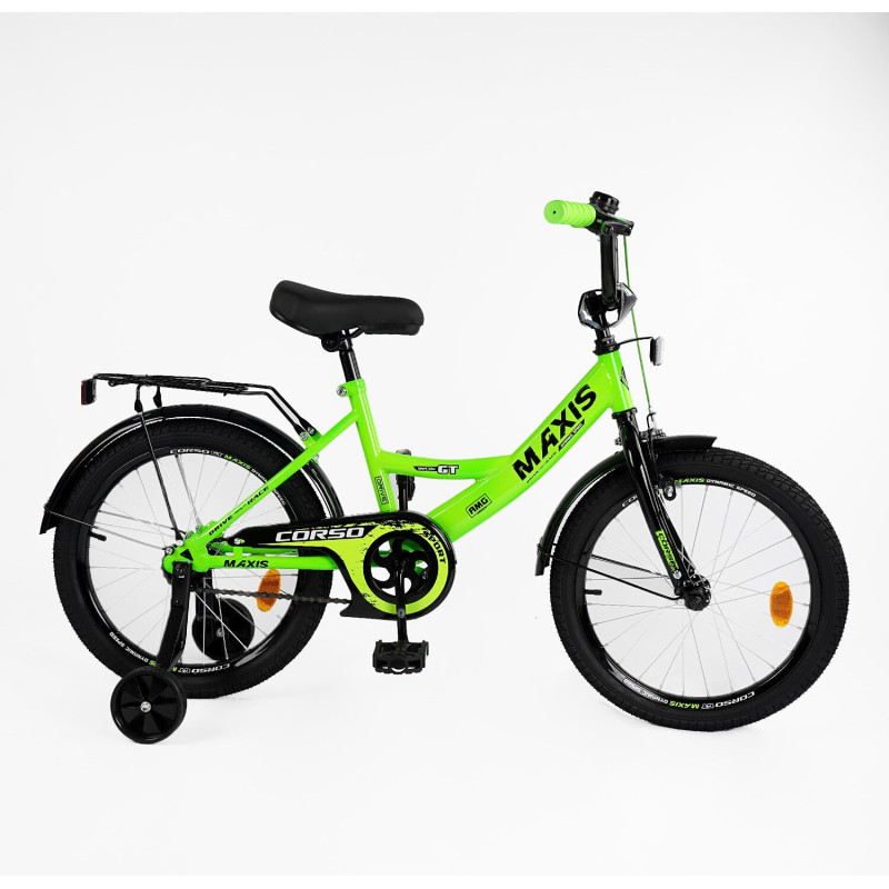 Велосипед 18" дюймів 2-х колісний "CORSO" MAXIS CL-18123 (1) ручне гальмо, дзвіночок, додаткові колеса, ЗІБРАНИЙ НА 75%, в коробці