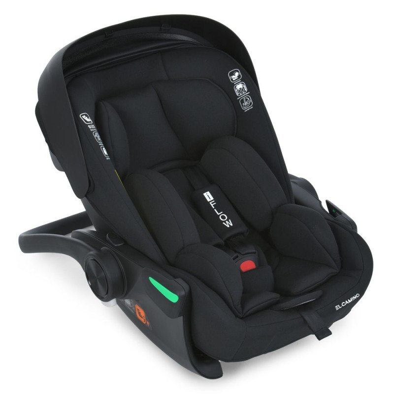 Дитяче Автокрісло El Camino i-Flow (ME 1198 Black) i-SIZE R129, група 0+, зростання дитини 40-87 см